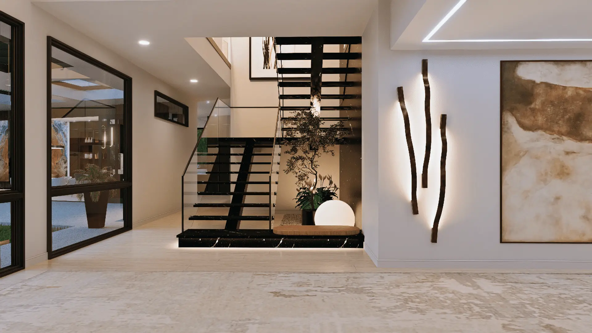 Modern entryway design Bellevue luxury home — Ariana Designs