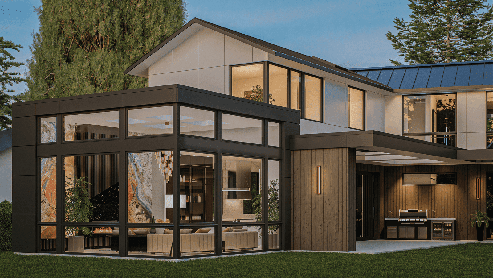 Glass and wood architecture — Vuecrest residence, Ariana Designs, Bellevue