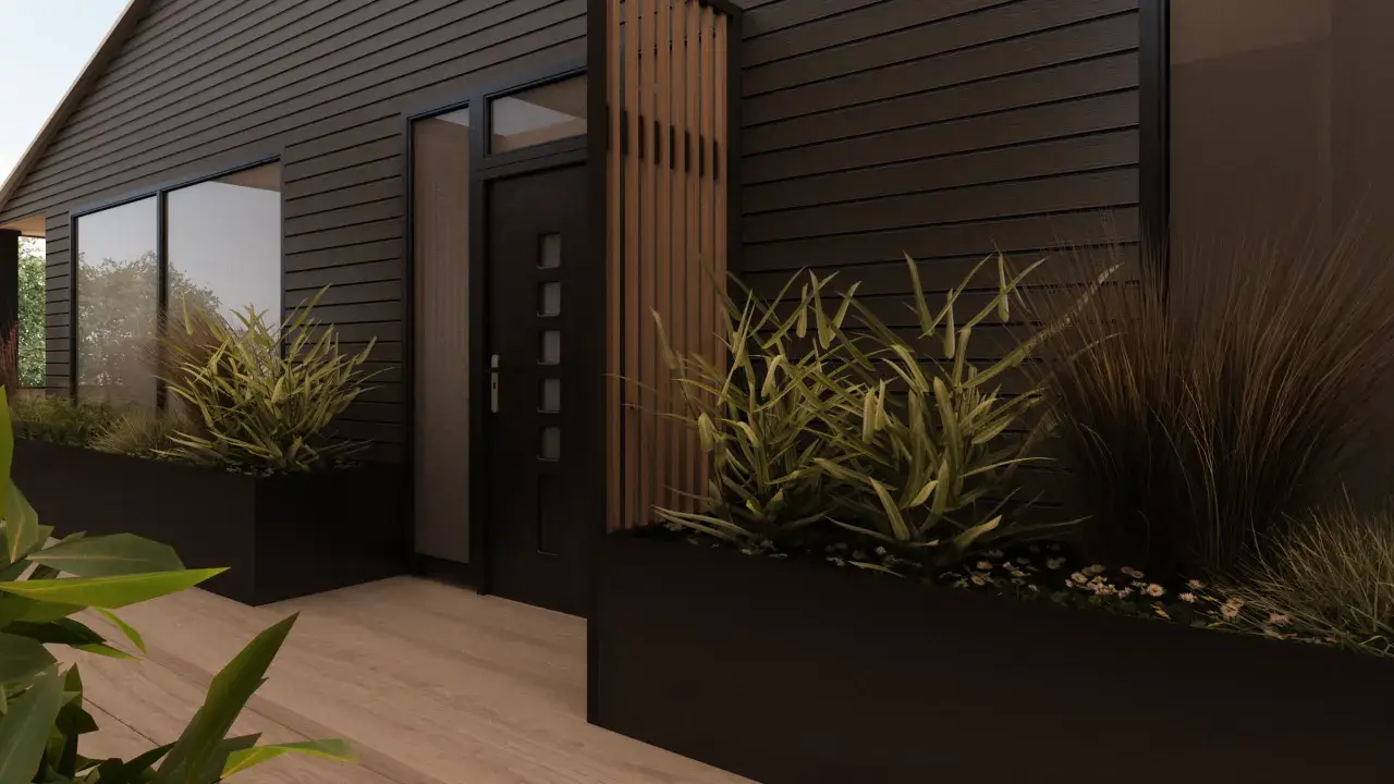 Layered planting at rooftop entrance — Apartment Rooftop, Ariana Designs, Bellevue