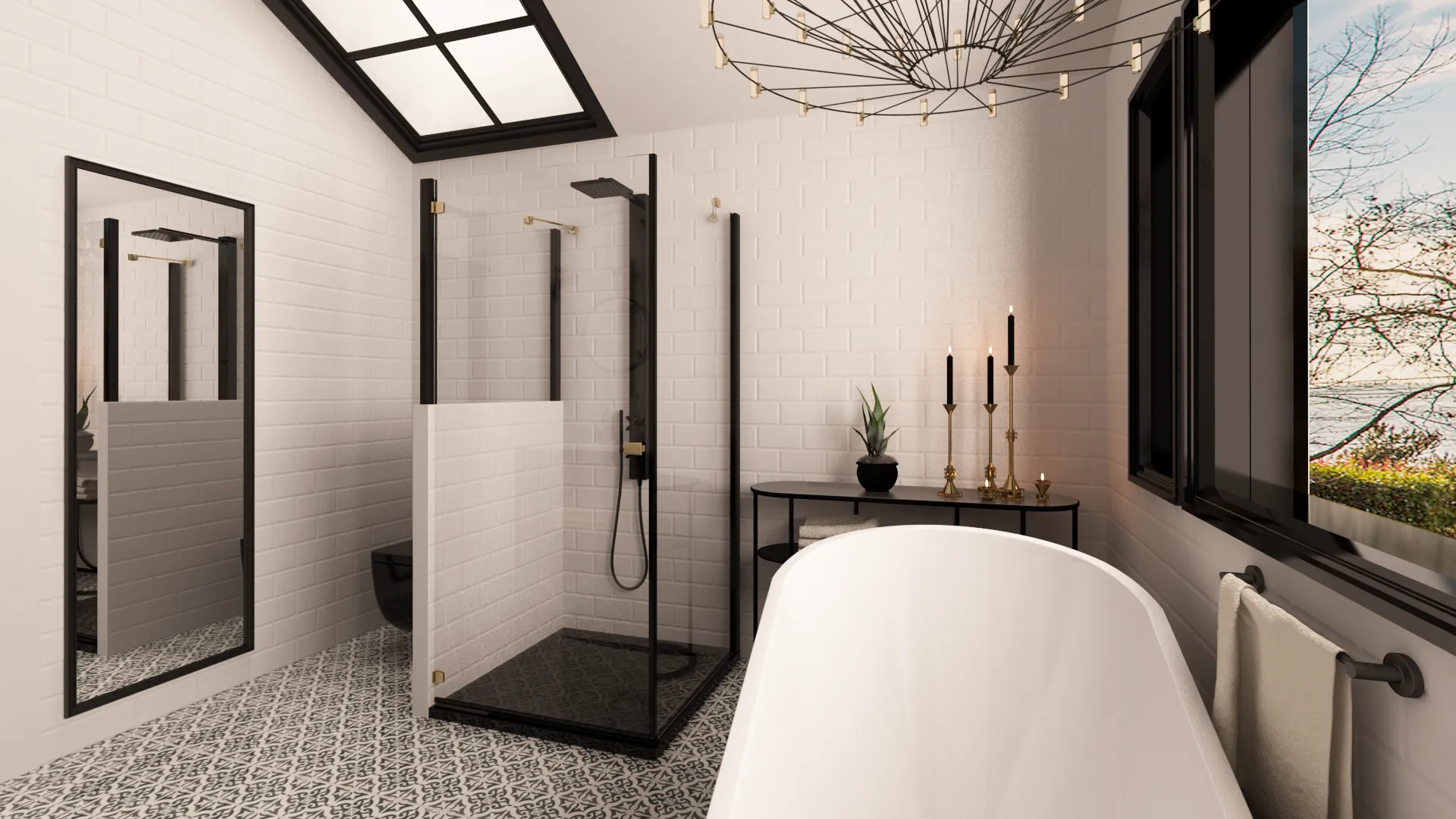 Minimalist monochrome bathroom vanity — Ariana Designs, Medina