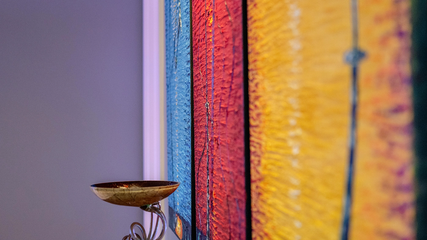 Vibrant wall painting abstract still life — Ariana Designs, Seattle Washington