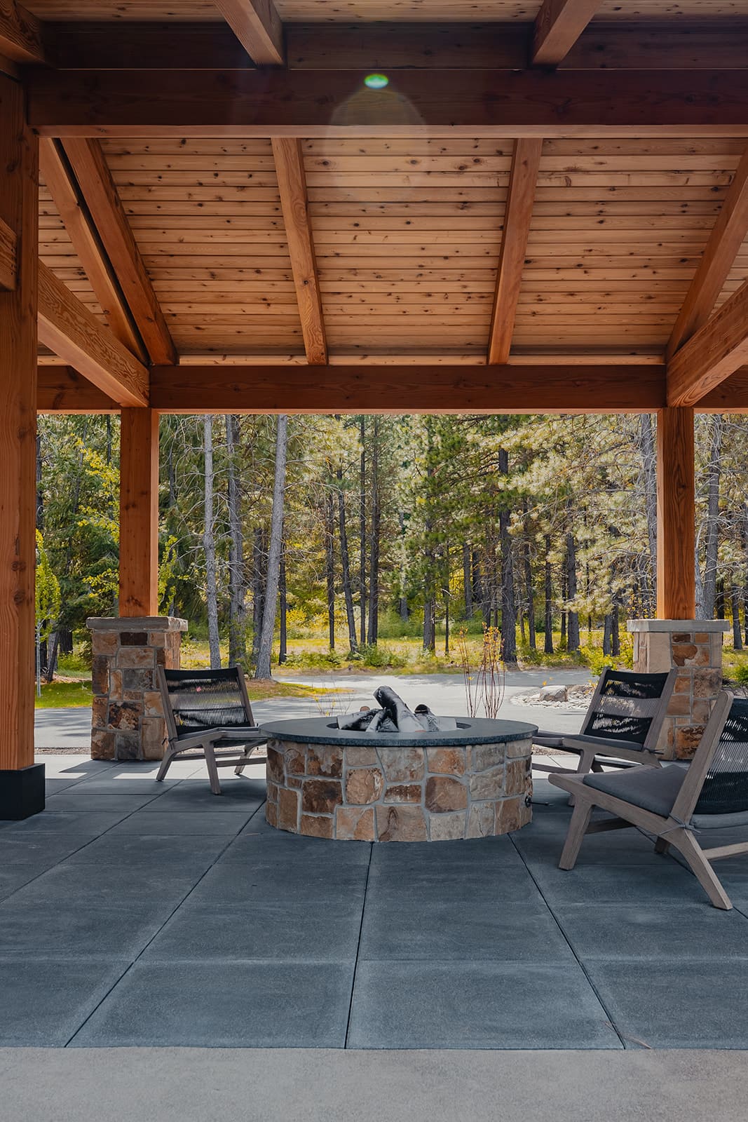 Cozy outdoor seating area — Ariana Designs & Interiors, Suncadia grand retreat