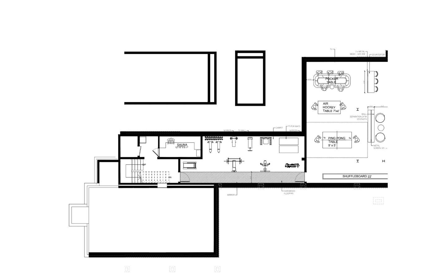 Recreation floor plan — Ariana Designs & Interiors, Suncadia estate