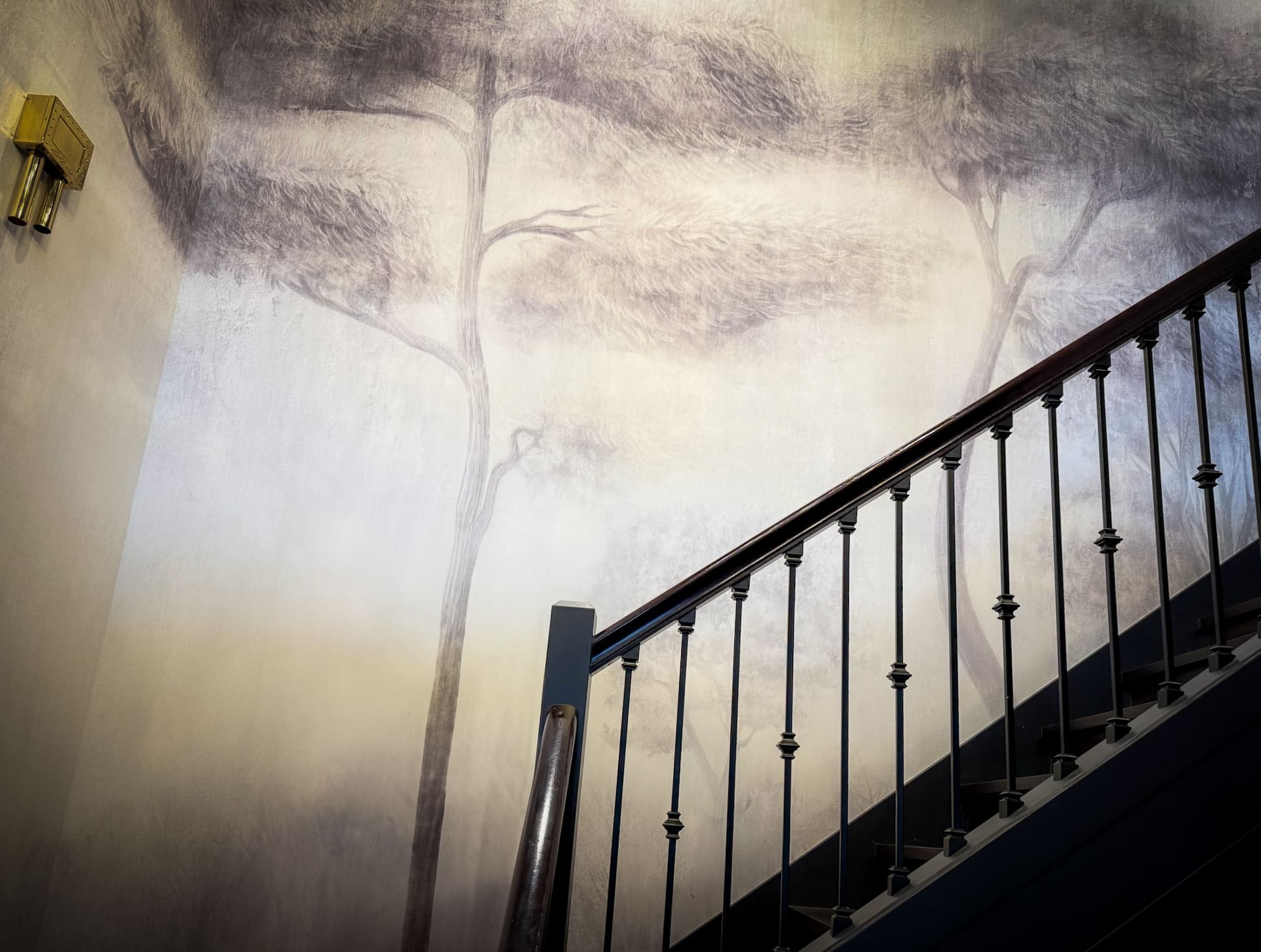 European wallpaper staircase detail — Ariana Designs