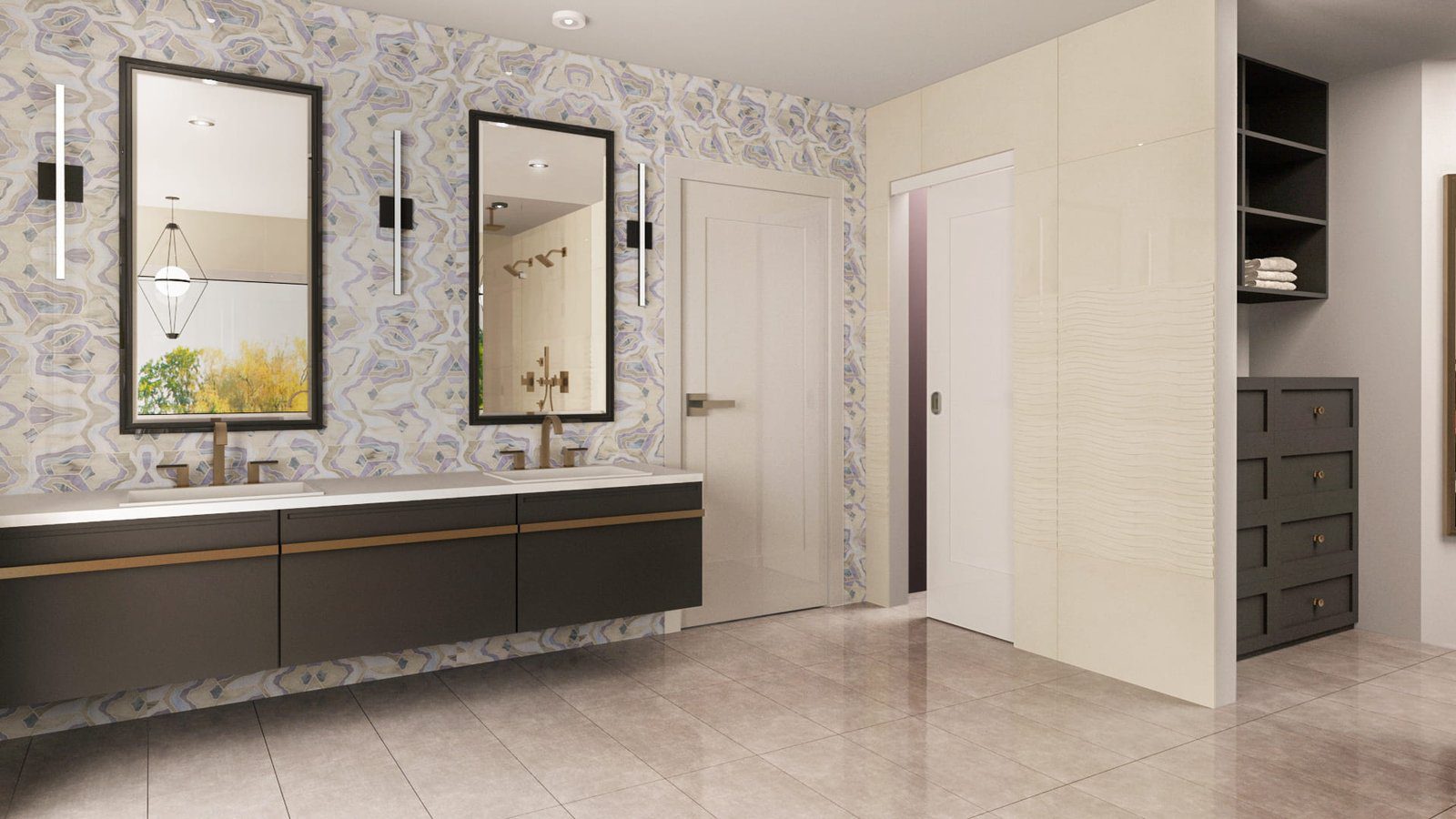 Cabrera bathroom freestanding tub — Ariana Designs, Bellevue
