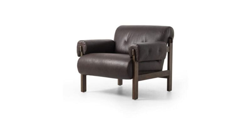 Armchair Chocolate Brown Leather 01 1400×700 — Ariana Designs & Interiors