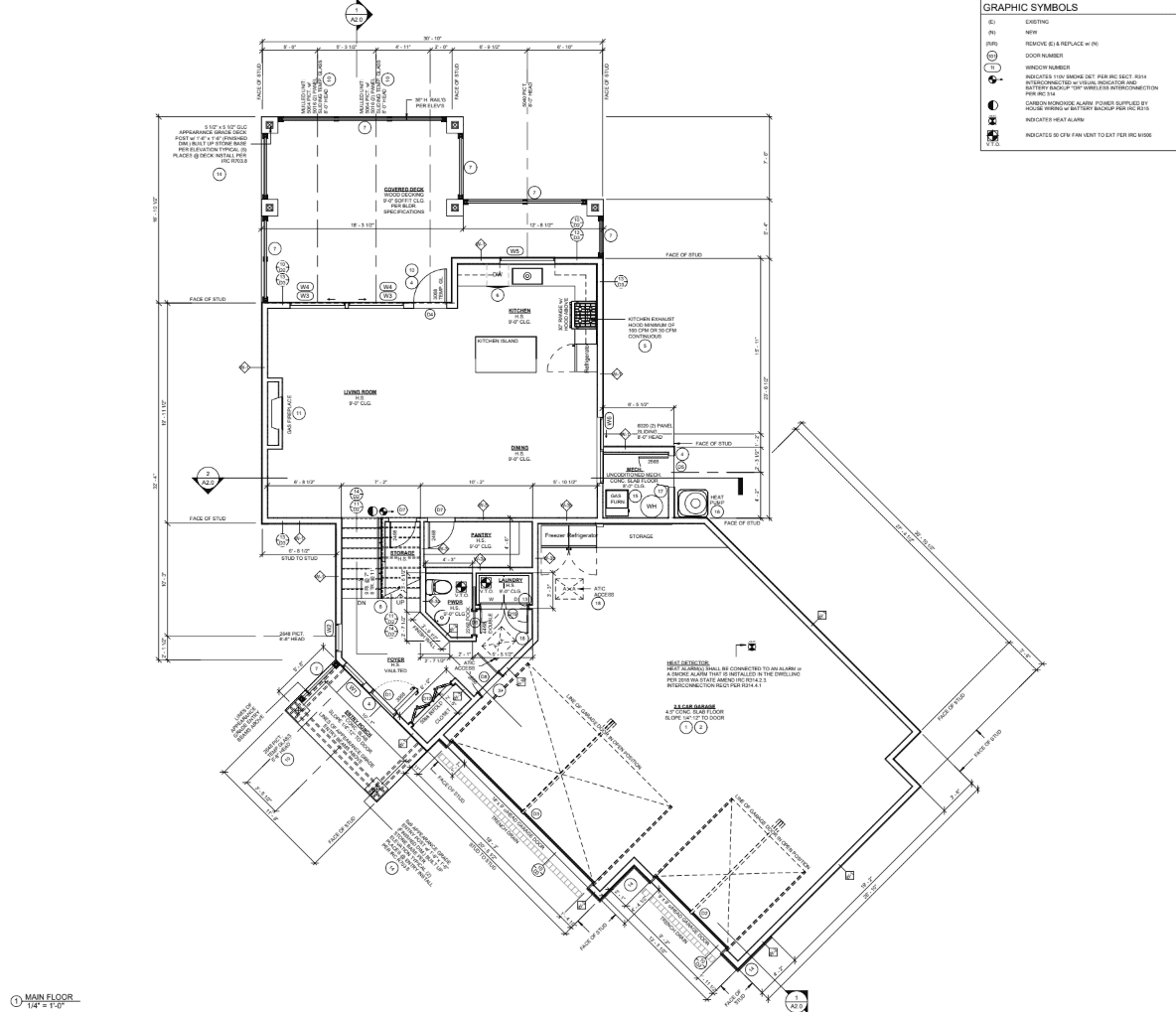Lake house floor plan terraced site — Ariana Designs, Stanwood Washington