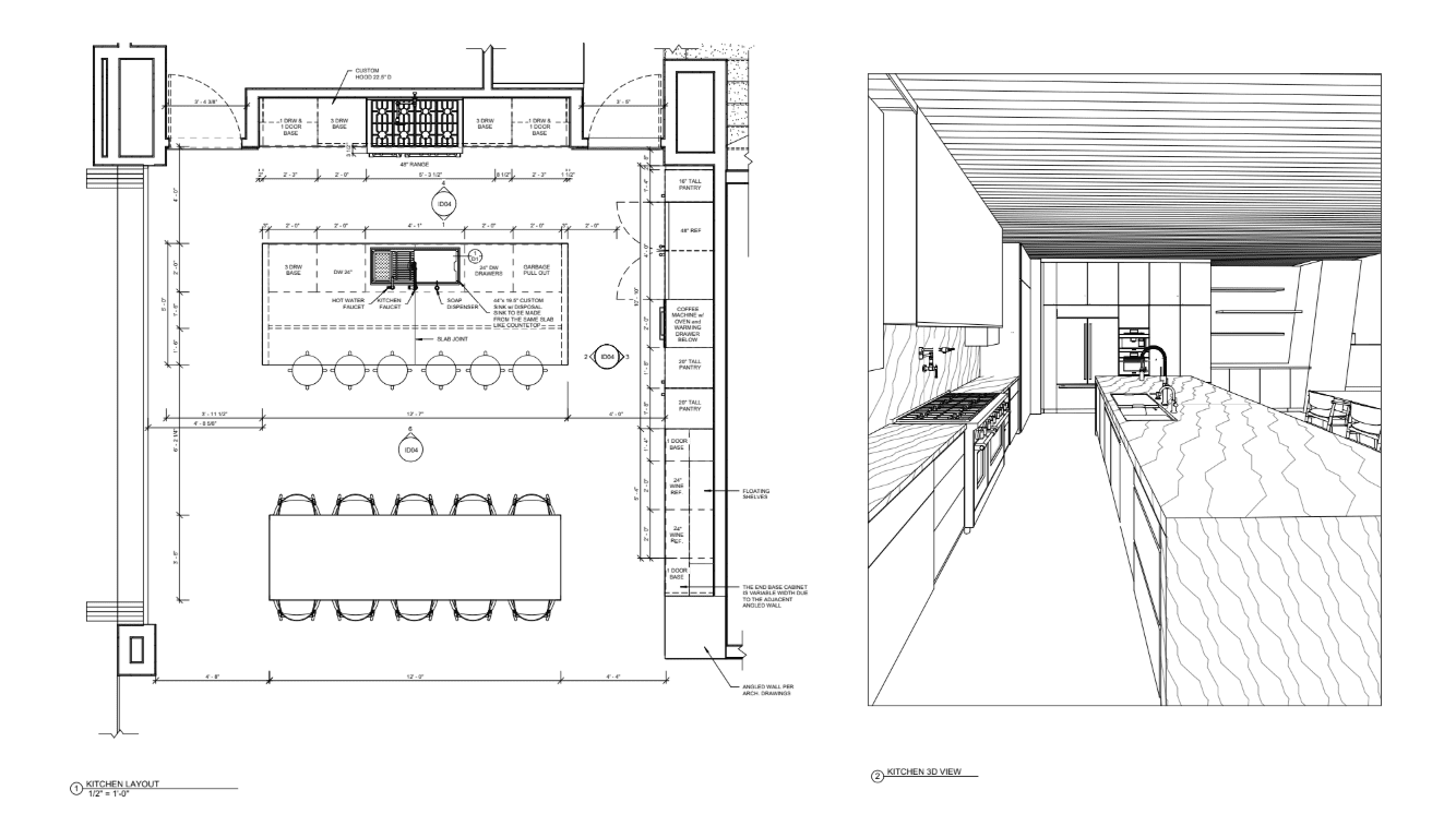 Kirkland waterfront home kitchen — custom millwork and integrated appliances — Ariana Designs & Interiors