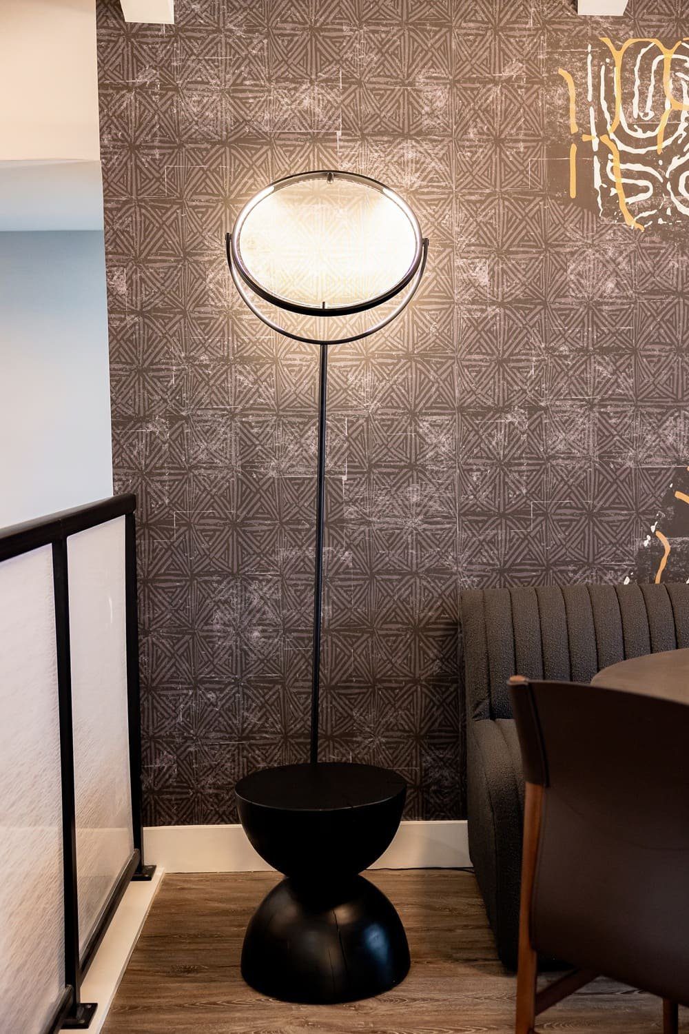 Pendant lighting over lounge — Commercial Spaces Bellevue, Ariana Designs