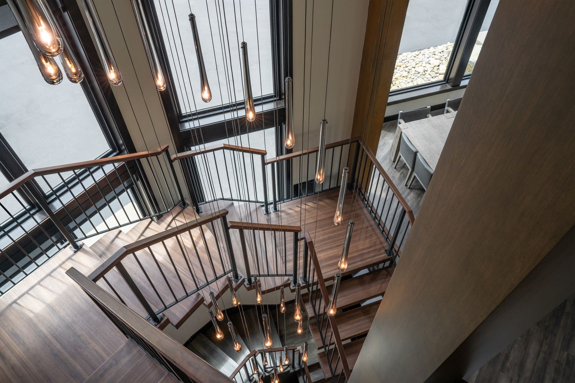 Custom luxury staircase — a design element that requires both designer vision and contractor skill